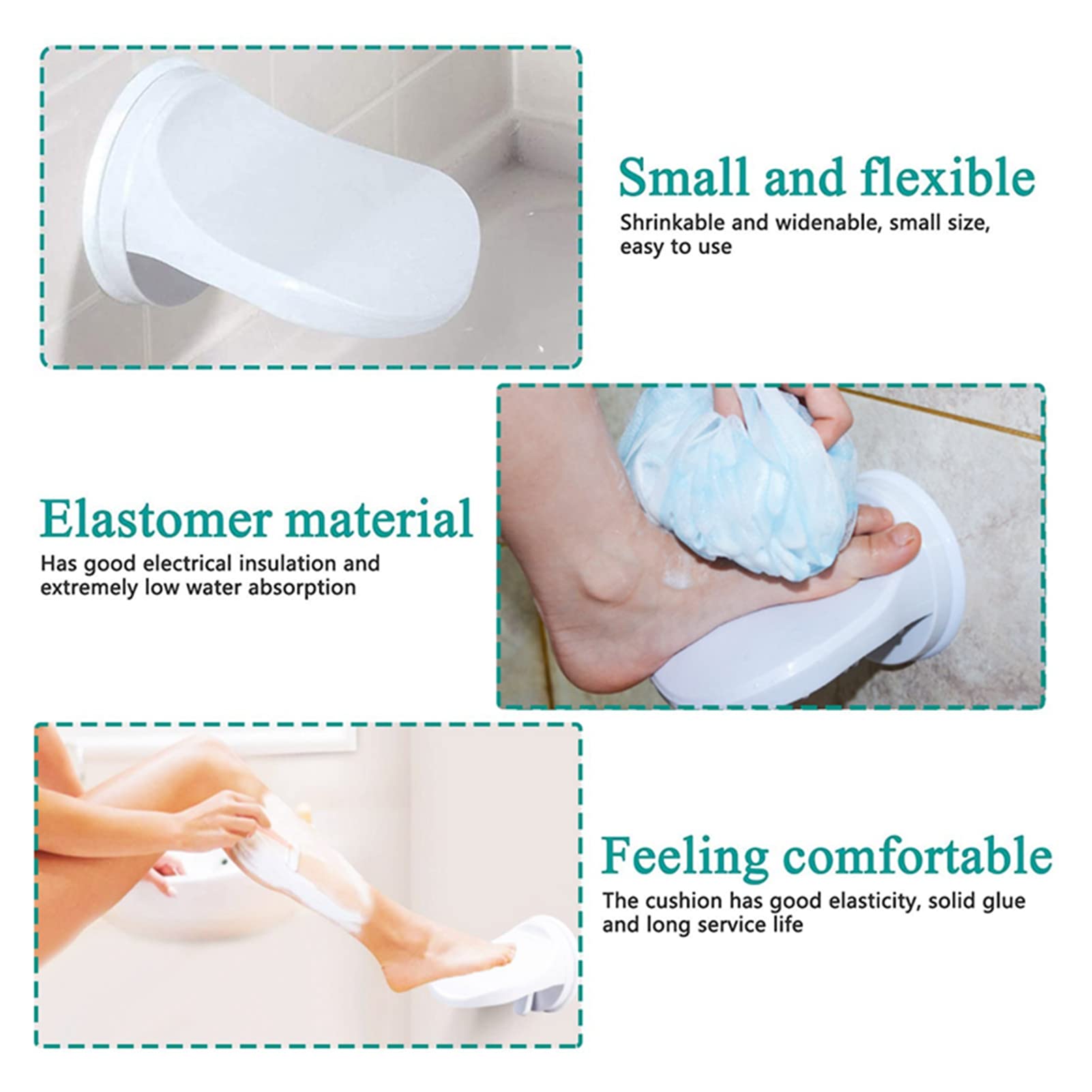 Repose Rasage Douche, Salle de Bains Repose-Pieds, Salle de Bain en Plastique Douche Rasage Jambe Aide Repose-Pieds Ventouse étape pour l'utilisation à la Maison hôtel
