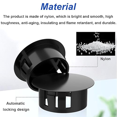 Miniatura 3 de Tnisesm 200 tapones de plástico de nailon de 8 tamaños de 14 pulgadas, 516 pulgadas, 38 pulgadas, 12 pulgadas, 58 pulgadas, 34 pulgadas, 78