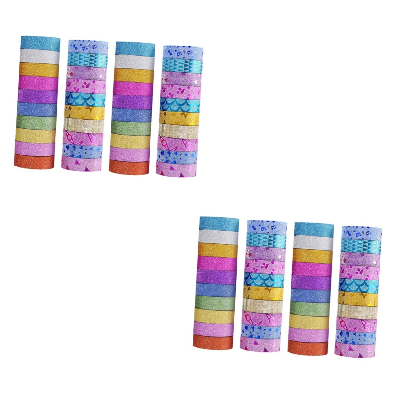 80rotoli Adesivo Decorativo Glitterato Autoadesiva Scrapbooking Decorazione e Lavoretti Creativi Per Scuola e
