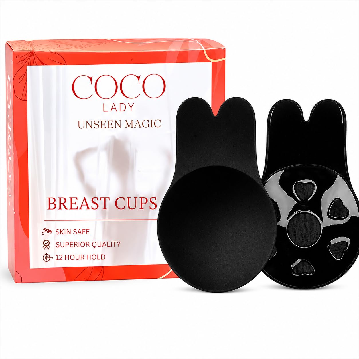 coco lady Premium Breast Lift Cups for Women | Pushup Bra Pads for Boob Lift | Resuable, Skin Friendly, Sweatproof Nipple Covers | Bunny Ups-picture-0