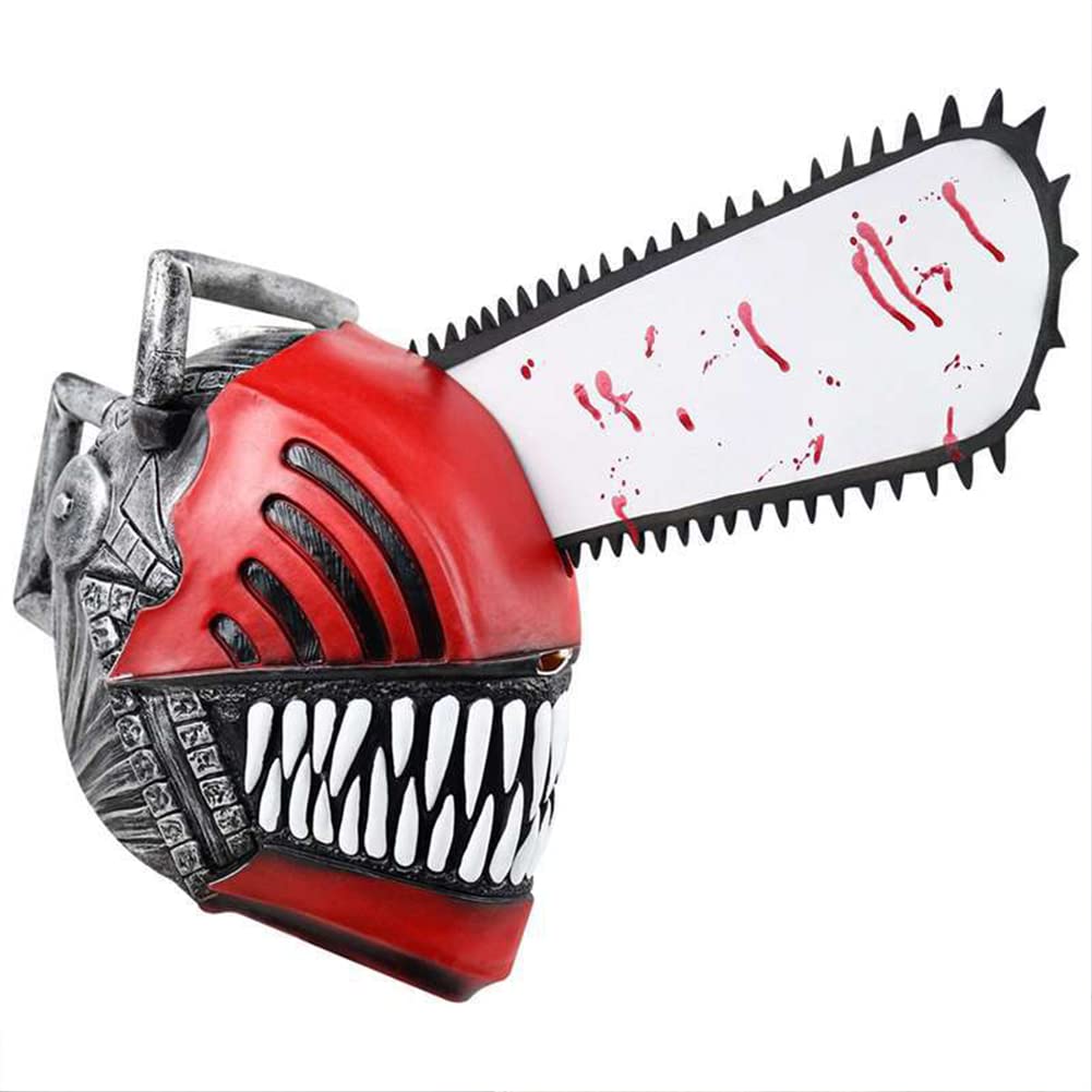 Chainsaw Man Denji Máscara Anime Cosplay, Máscara de látex para casco, accesorios de disfraz para baile de máscaras, fiesta.