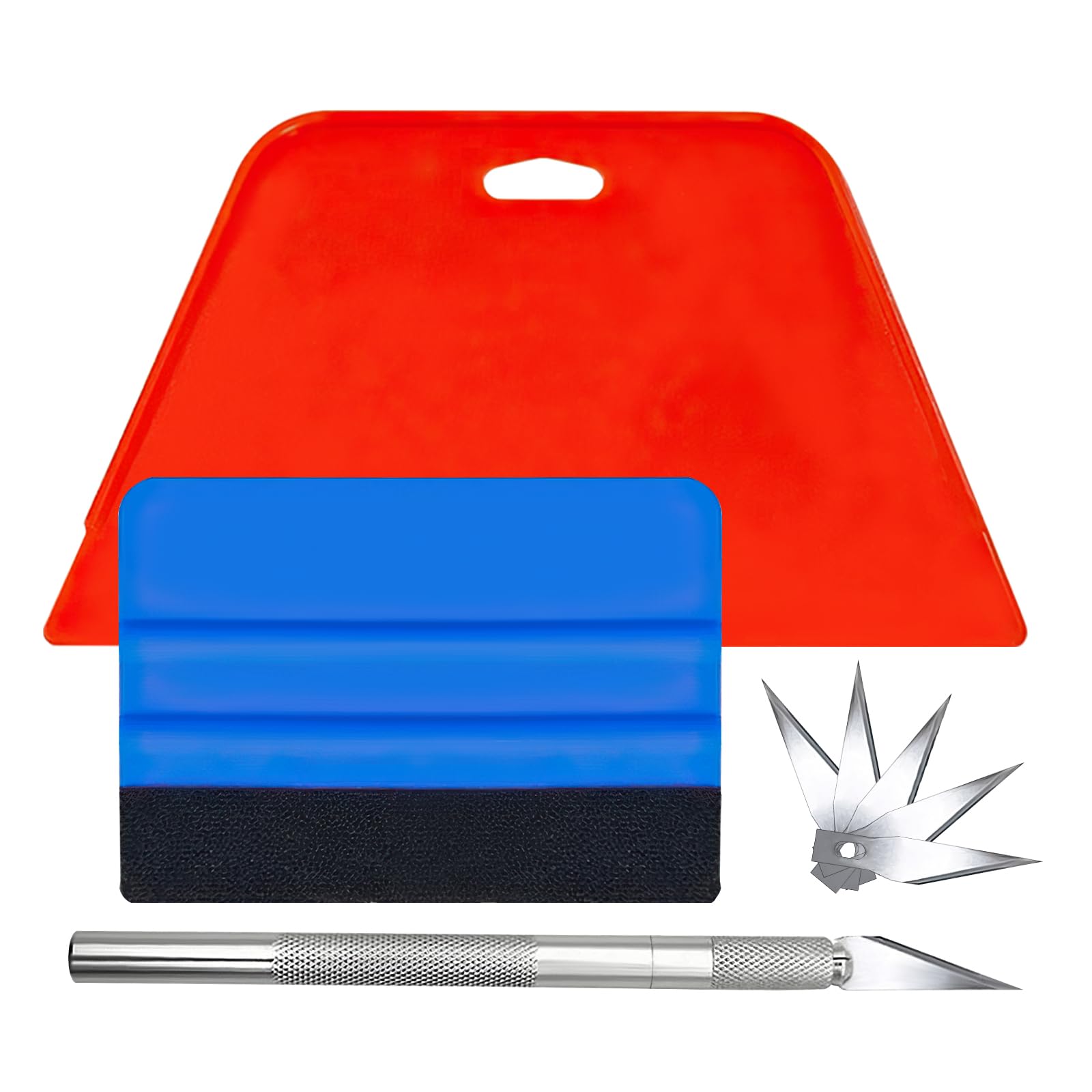 Kit di 8 strumenti per avvolgere la carta da parati in vinile, strumento per stendere e incollare carta da parati, strumenti per carta da parati per pellicola in vinile, tra cui scutter, sostituire la