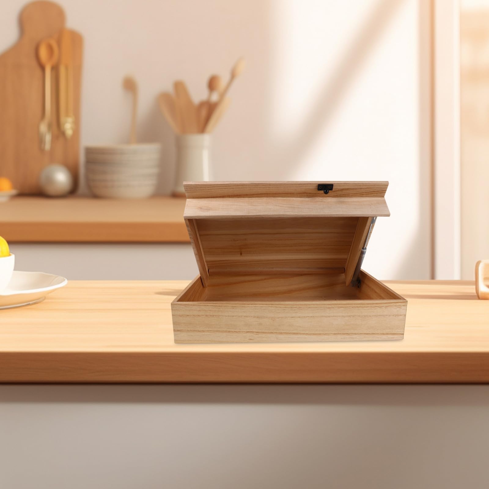 Mikikit Mensola a Parete in Legno, Ripiano Sospeso Beige, Scatola Porta Oggetti per Soggiorno, Multifunzione, Ottimizzazione Spazio, per Piccoli Appartamenti e Camera da Letto