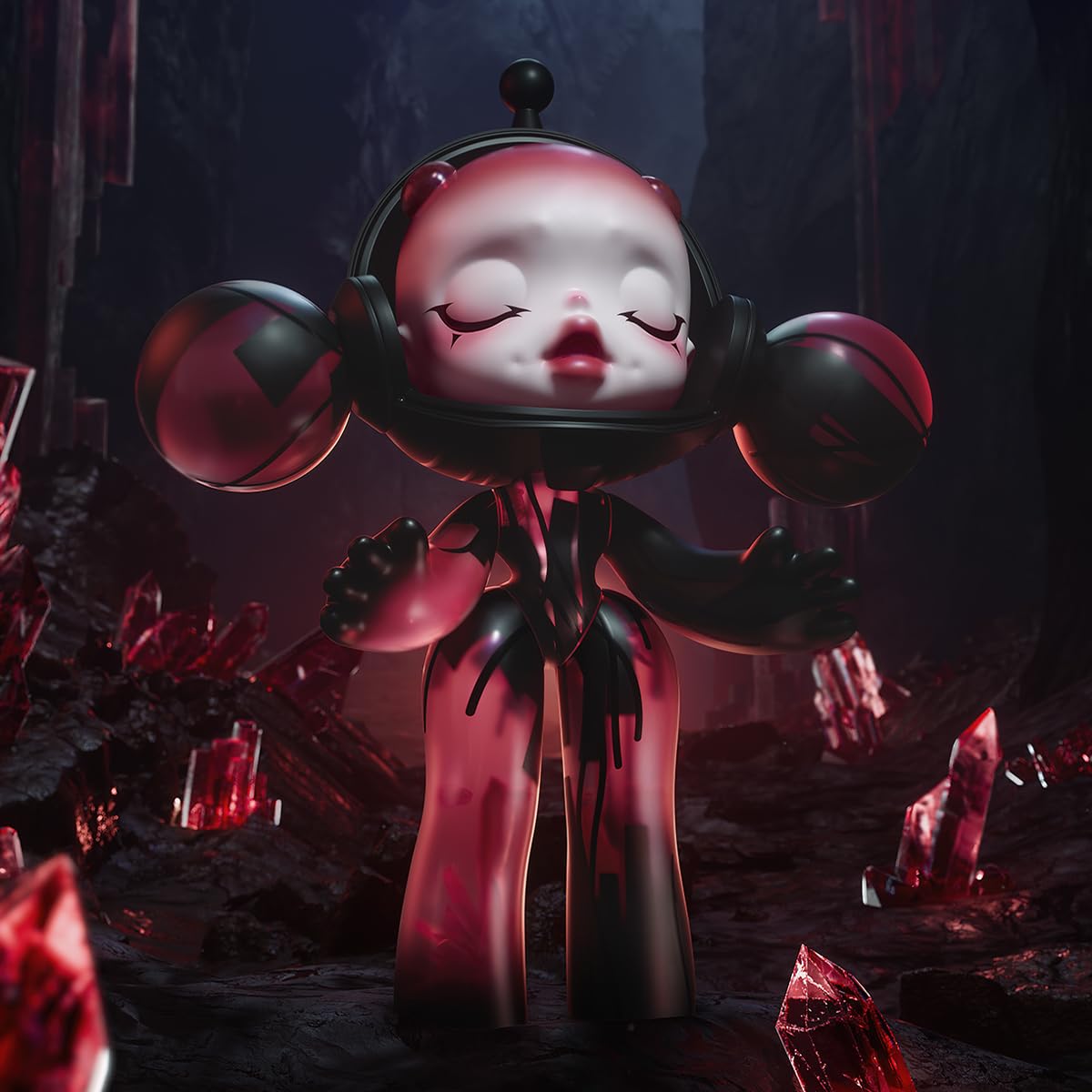 POP MART MEGA α SKULLPANDA 400% Red Crystal Articulated Character