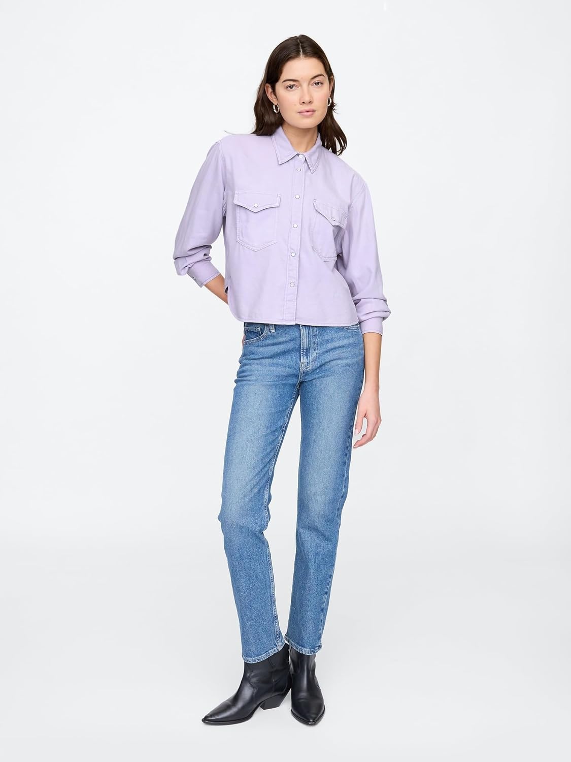 Gap Womens Cropped Denim Shirt - Image 3