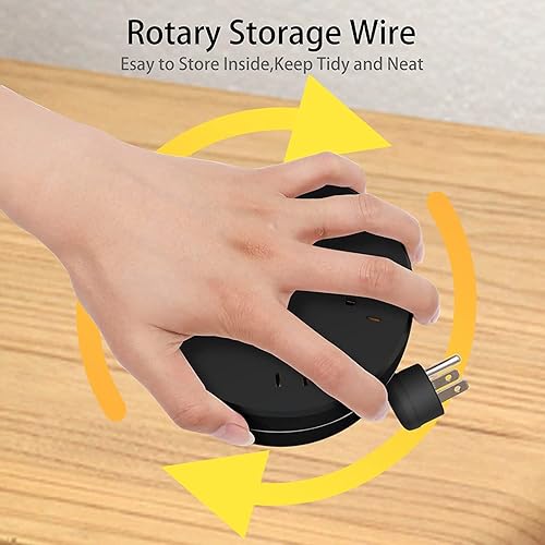 Miniatura 6 de Regleta de alimentación con USB cable de extensión de crucero con 4 tomas de corriente espaciadas anchas y 2 puertos USB estación de carga de