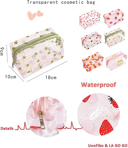 Miniatura 2 de Lindas bolsas de cosméticos transparentes, artículos de aseo de viaje, bolsas de maquillaje transparentes, kit de brochas de maquillaje portátiles,