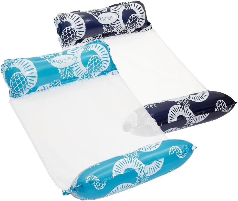 Waterlife 4-in-1 Pool Hammock 2-3-4 Packs, Inflatable Pool Chair Float, Water Hammock (Saddle, Lounge Chair, Hammock, Drifter), Multiple Colors