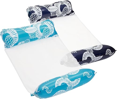 Miniatura 7 de Waterlife - Paquetes de 2-3-4 hamacas de piscina 4 en 1, flotador de silla de piscina inflable, hamaca de agua (sillín, silla de descanso, hamaca,