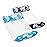 Waterlife 4-in-1 Pool Hammock 2-Pack, Inflatable Pool Chair Float, Saddle & Lounge Chair, Navy & Light Blue