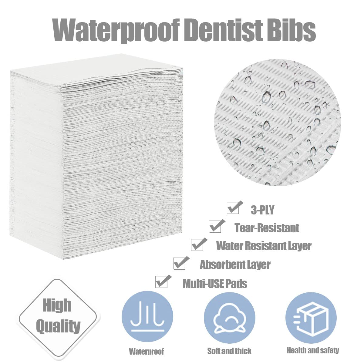 Bavaglini Monouso Medici E Dentali 33x45 Cm - Impermeabili E Assorbenti