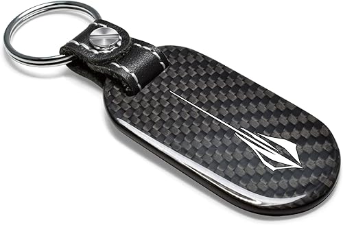 Miniatura 2 de iPick Image Llavero con etiqueta de fibra de carbono negro real para Chevrolet Corvette C8, con licencia oficial, Negro -