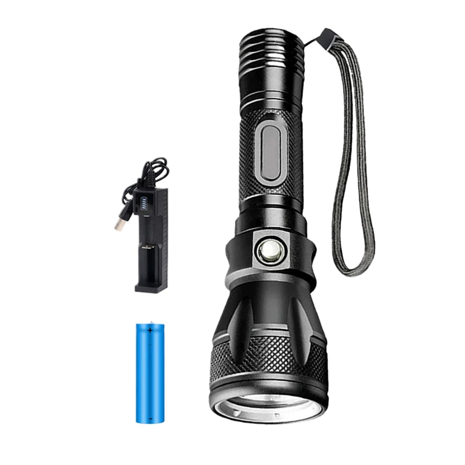 Torcia subacquea per immersioni, ricaricabile, impermeabile, ad alta potenza, con | Torcia subacquea per snorkeling notturno, attività sportive all'aria aperta e
