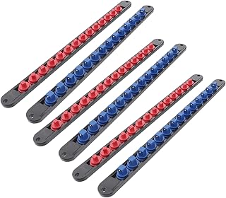 ibasenice 6 Peças Porta-Ferramentas De Soquete Organizador De Soquete Ferramenta Organizador De Peito Manga Suporte De Rack De Trilho Bandejas De Soquete Azul Bandejas De Serviço De