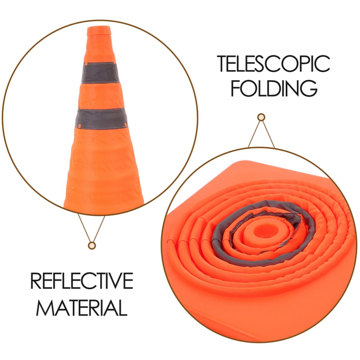Orange Cône Multi-Usage en Plastique Routière Pliable Signalisation