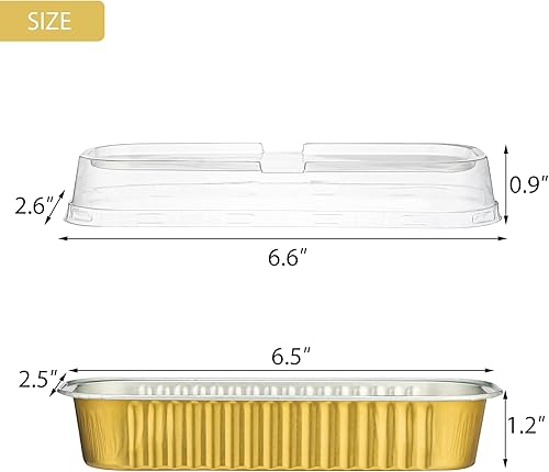Miniatura 9 de EUSOAR Ramequines desechables con tapas, 100 piezas de 6.8 onzas, 6.5 x 2.5 x 1.2 pulgadas, papel de aluminio azul para hornear, tazas de postre