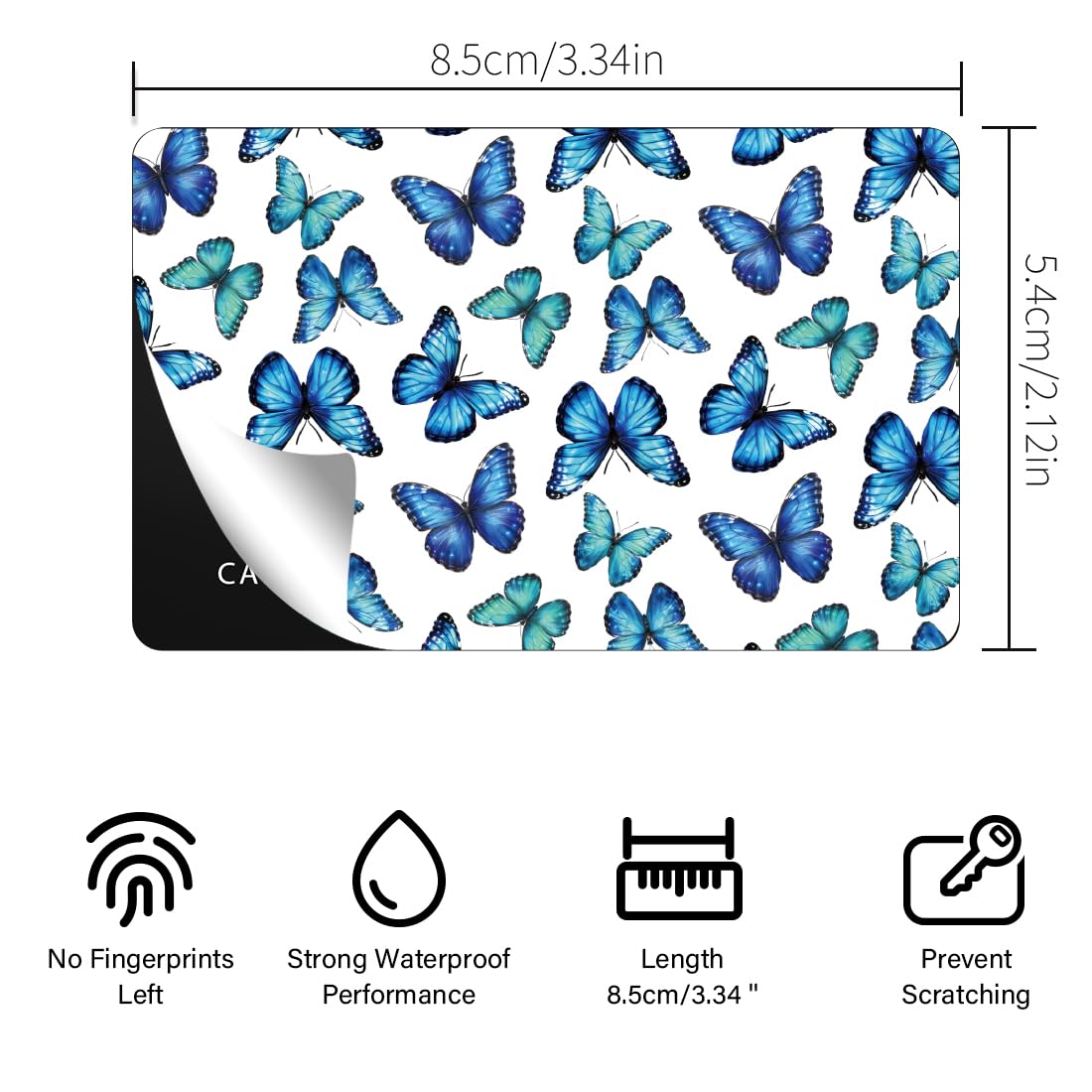 Peacoblue Bank Card Sticker Butterfly Credit Debit Card Custom Skin Cover Protector - Image 3