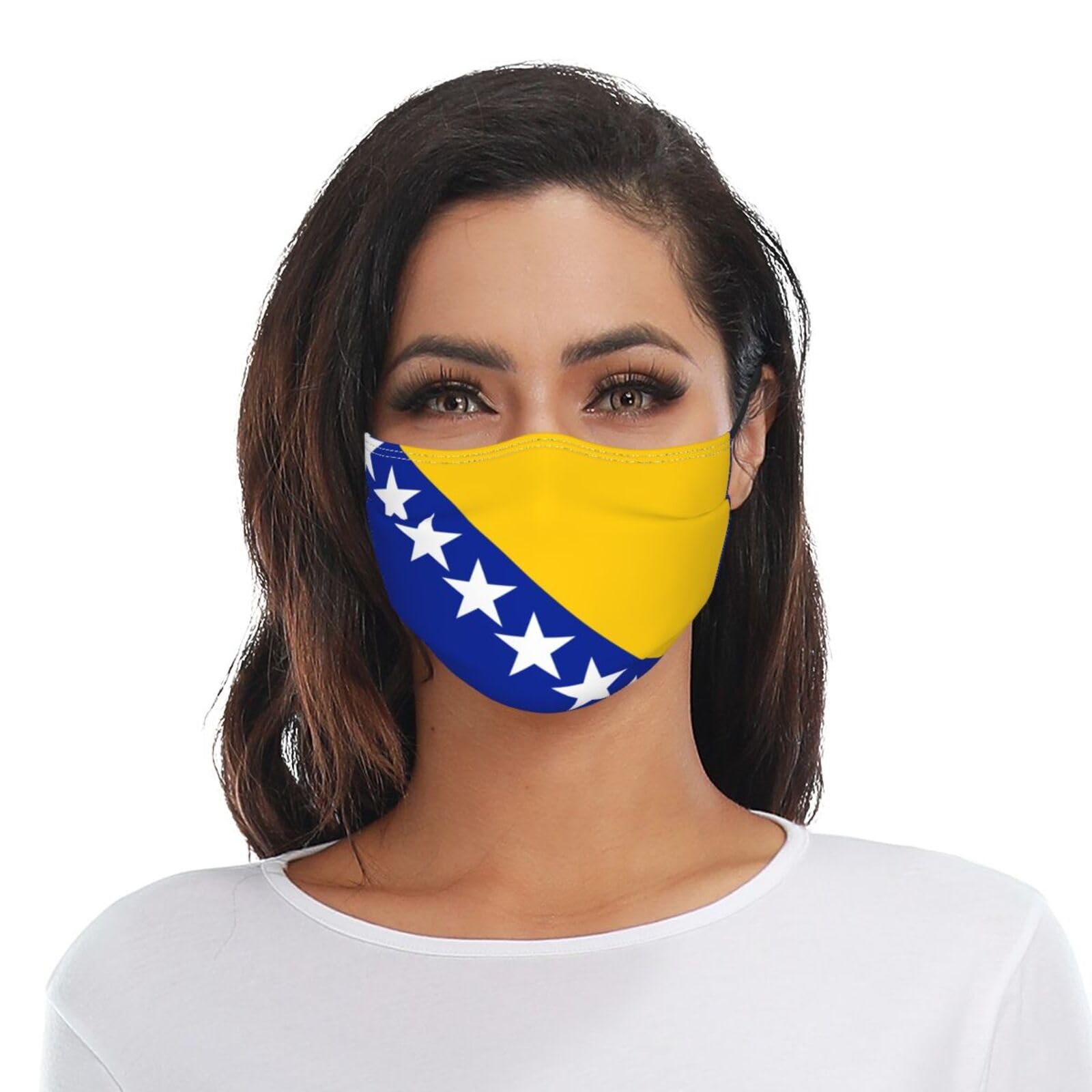 Bosnian Flag Adult Dust Mask Adjustable Dust Face with 2 Filter