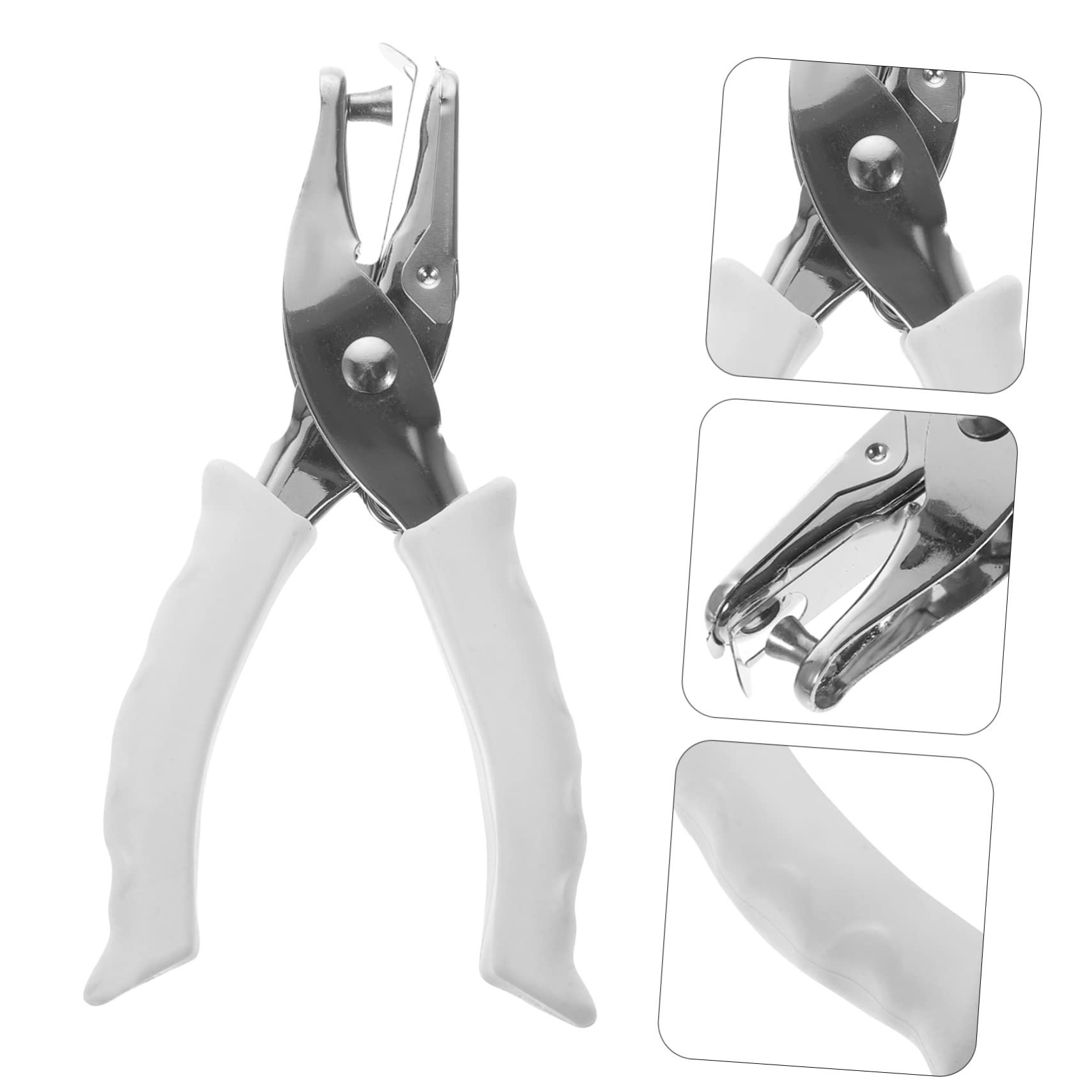 HAPINARY Handheld White Hole Puncher Single Hole Punch Office Stationery for Paper Cardstock