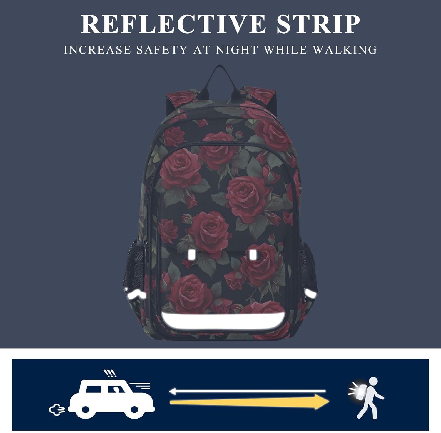 ALAZA Vintage Rose Flowers Floral Laptop Backpack Purse for Women Men Travel Bag Casual Daypack with Compartment & Multiple Pockets - Image 5