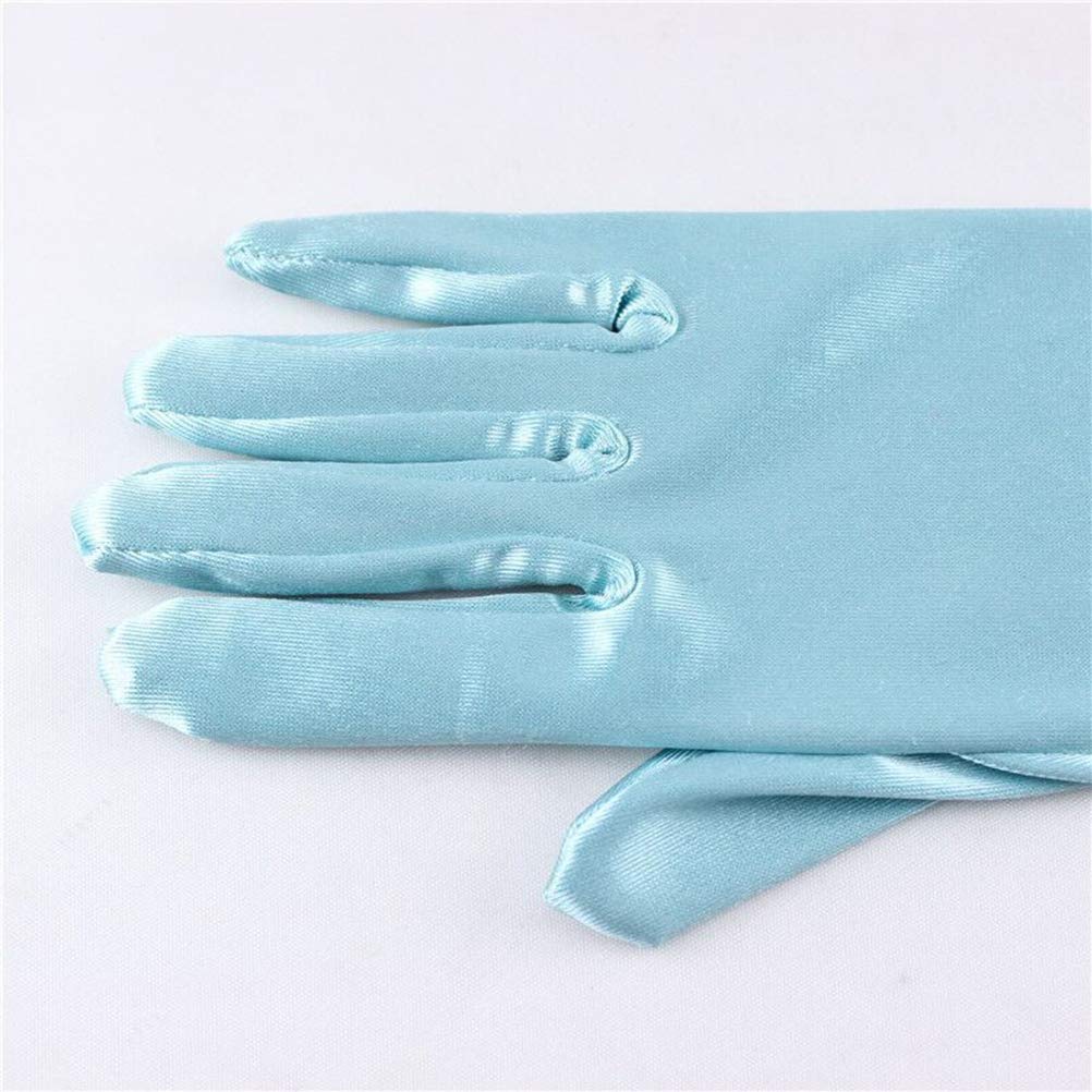 Guantes de princesa Elsa de satén para vestir, accesorios de fotografía para fiestas, niños 4-12 años