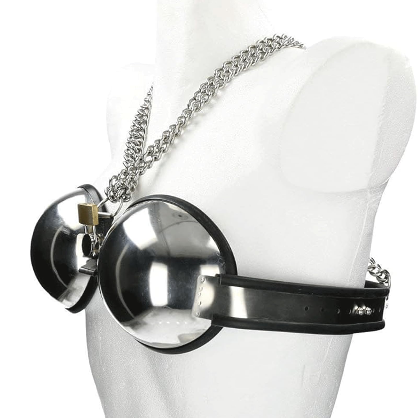 Ceinture De Chasteté Féminine SM, Ceinture De Chasteté Sexuelle, Contraintes De Soutien-Gorge en Acier Inoxydable(Size:60-90cm)