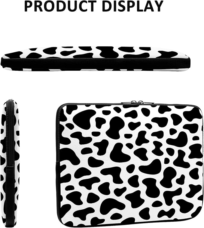 Funda de portátil con estampado vaca para laptop 13-15 pulg. miniatura 3