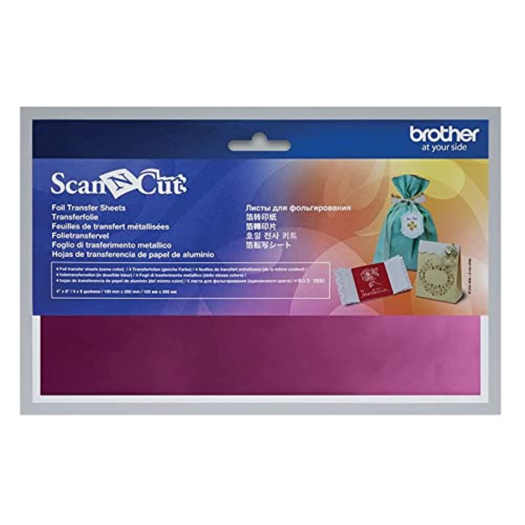 Scan N Cut Metallic Sheet 4 Pieces 10 x 20 cm Pink