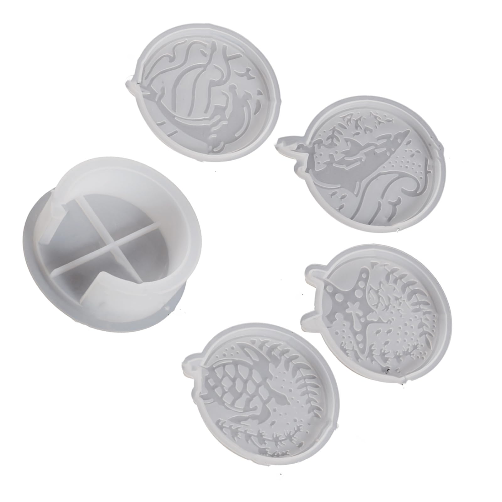 HZBB Oceanics Theme Silicone Set for Resin Coasters Crafting with Pattern and Designs Oceanics Coasters Set