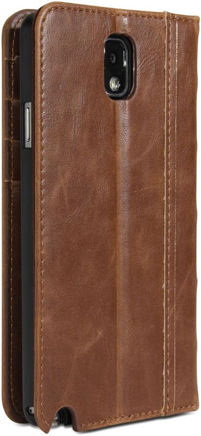 Galaxy Note 3 case, GMYLE Book Wallet Case Vintage for Samsung Galaxy Note 3 III N9000 - Brown Crazy Horse Pattern PU Leather Wallet Stand Cover