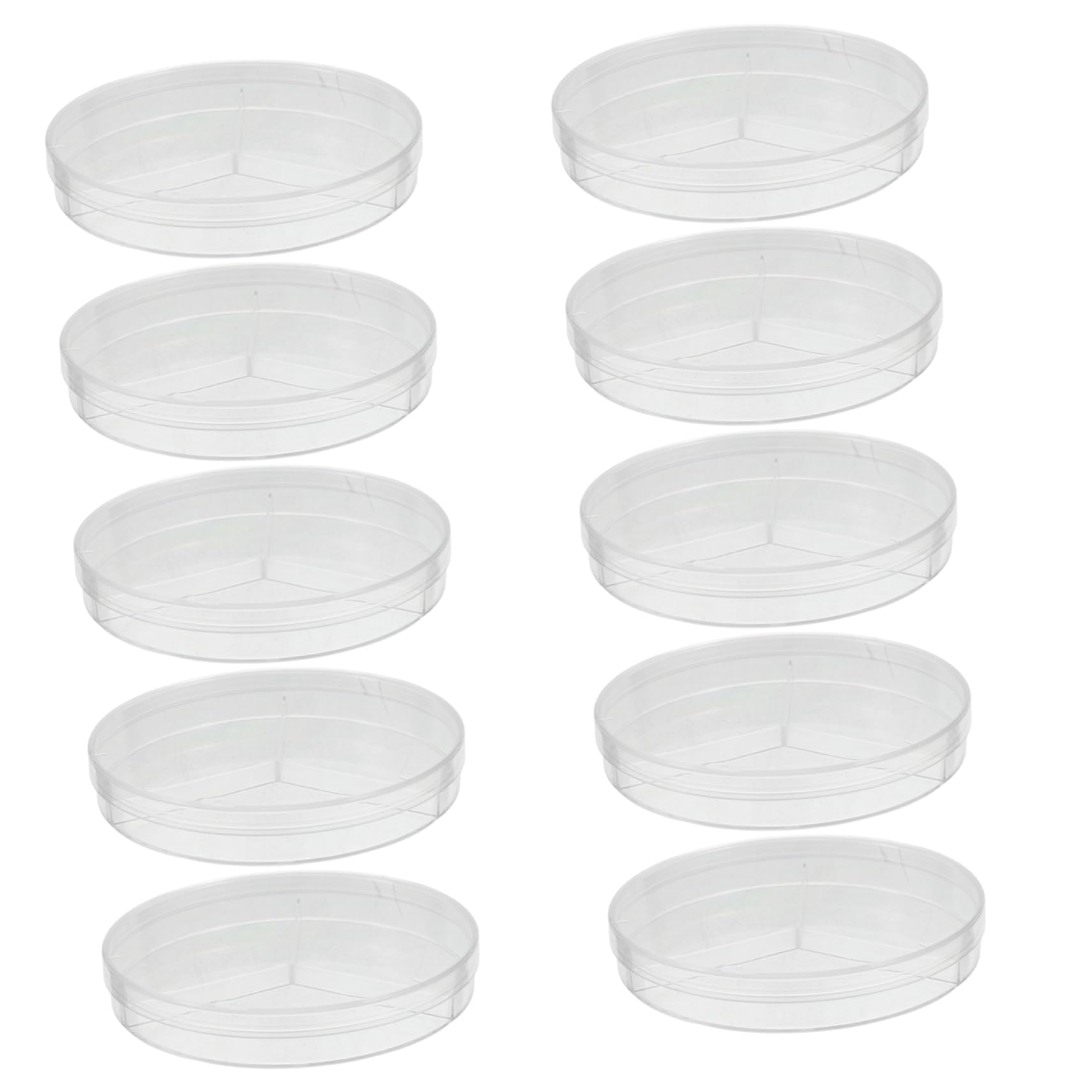 KICHOUSE Culture Plates 10pcs Round Plastic Petri Dishes Cell Culture Dishes for Cultivation School Experiments