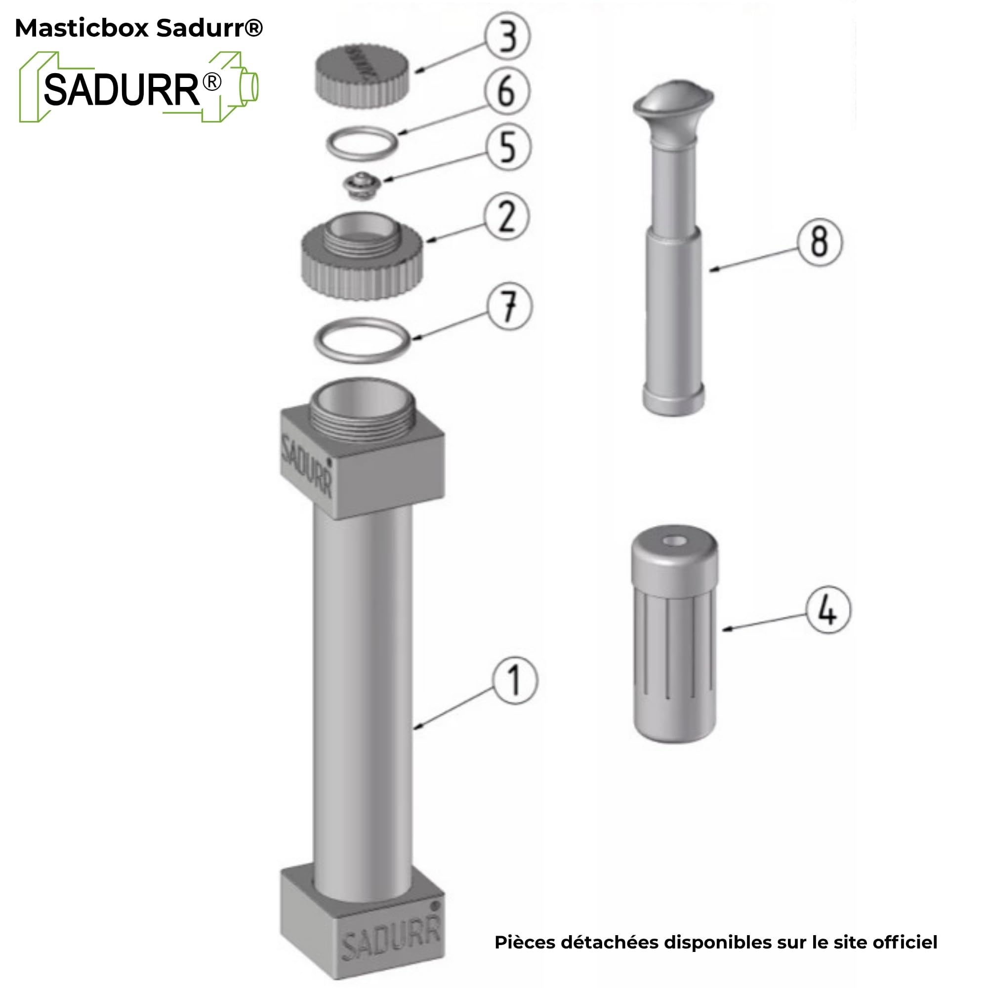Masticbox SADURR® QUATTRO – Conservation des cartouches de silicone, mastic et colle entamées – Évite le durcissement prématuré et le gaspillage – Jusqu'à 4 cartouches | Conservation longue durée des cartouches entamées mastic - colle - silicone