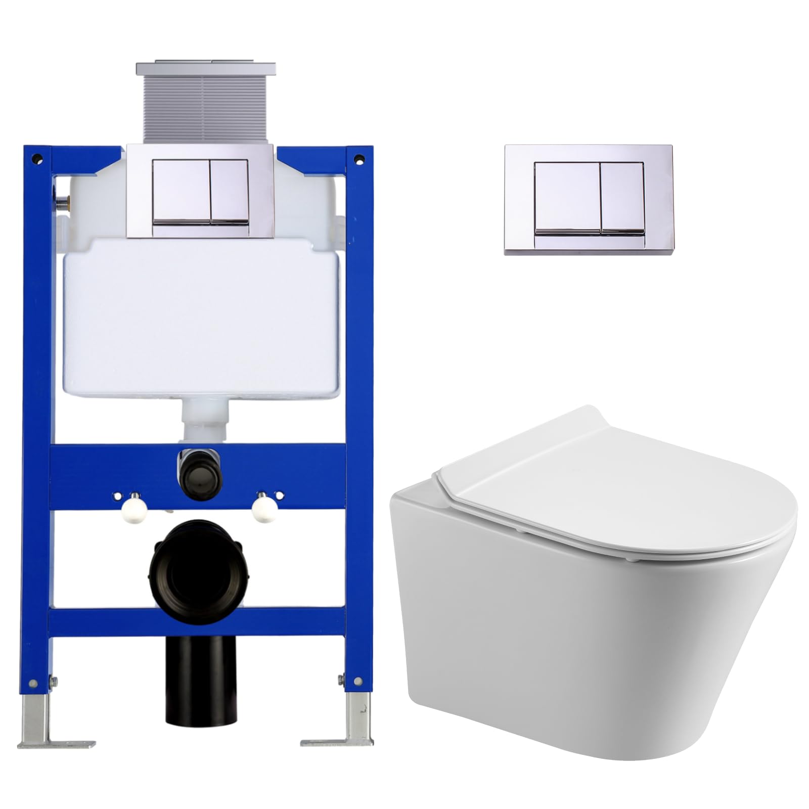 HOROW Inodoro colgante compacto con cisterna empotrada de 02 l