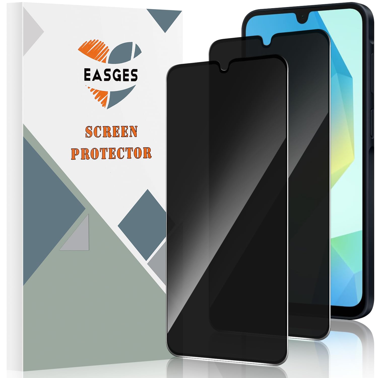 Easges 2 Pack Privacy Screen Protector for Samsung Galaxy A26 5G [Anti-Spy Tempered Glass], Case Friendly, Bubble-Free, Anti-Scratch, Easy Install 9H