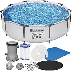 Piscina Estrutural 4678L Circular Pro Max + Filtro 110V + Capa + Lona Bestway