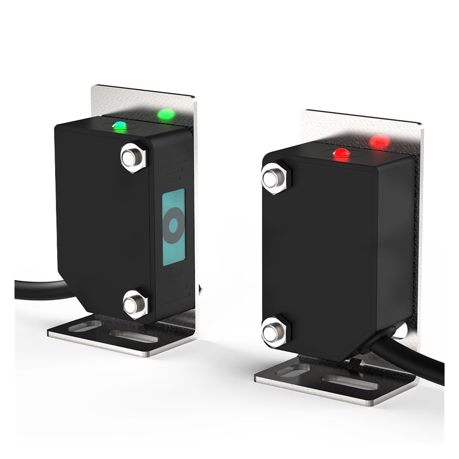 MXXDMOPD Laser photoelectric Sensor Infrared Beam Visible spot Through NPN PNP 12-24VDC Square Switch with Bracket(10m Dc 3-wirepnp No)