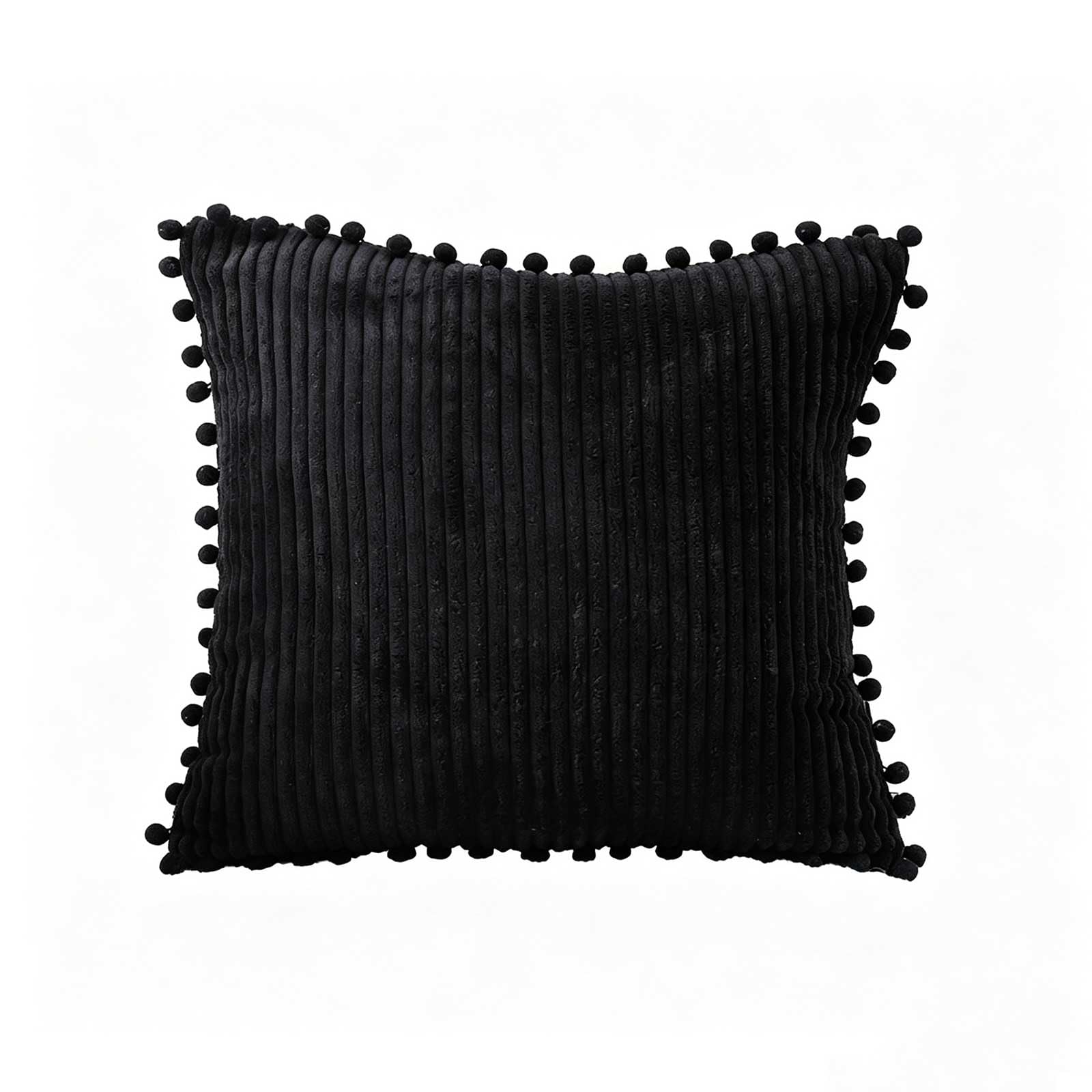 AXCTYSFP Corduroy Striped Decorative Throw Pillow Covers with Pom Solid