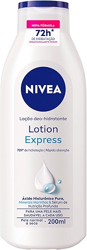 NIVEA Loção Hidratante Corporal Lotion Express - Loção Hidratante com textura leve que hidrata profundamente, protege do ressecamento e auxilia na regeneração da pele - 200ml