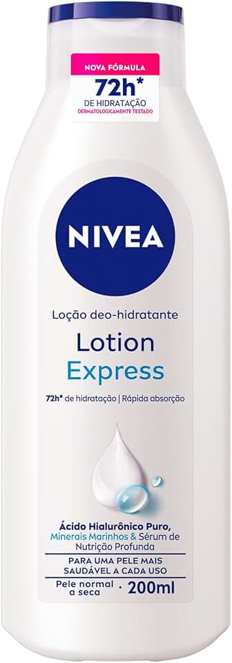 NIVEA Loção Hidratante Corporal Lotion Express - Loção Hidratante com textura leve que hidrata profundamente, protege do ressecamento e auxilia na regeneração da pele - 200ml