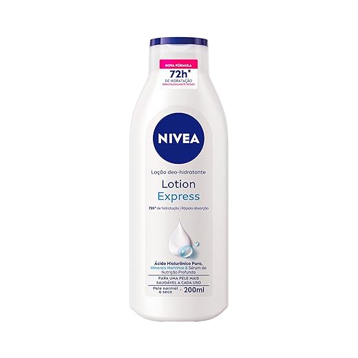 NIVEA Loção Hidratante Corporal Lotion Express - Loção Hidratante com textura leve que hidrata profundamente, protege do ressecamento e auxilia na regeneração da pele - 200ml