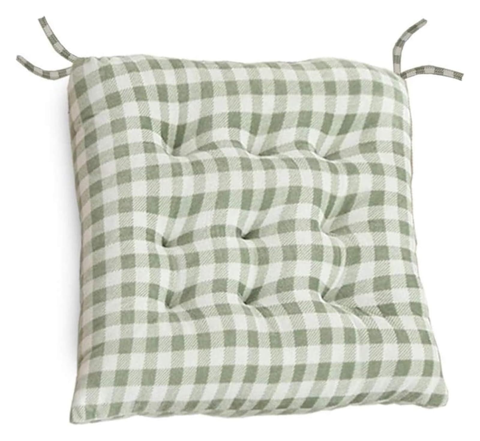 Cuscini per sedie da pranzo a quadretti, set di 4 cuscini per sedie con lacci, cuscini per sedie 40,5 x 40,6 cm per cucina, esterno e patio (verde)
