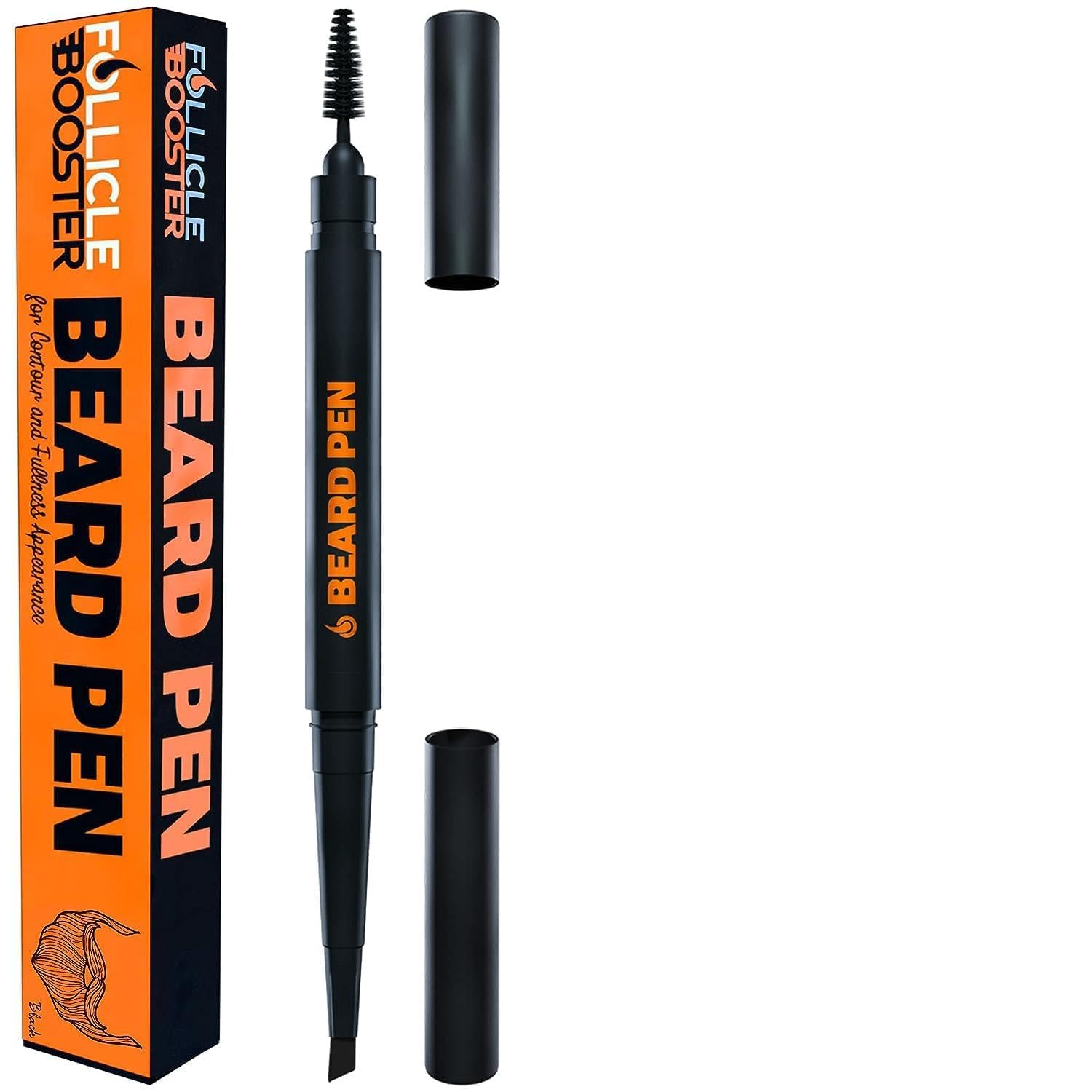 Beard Pen Filler for Men - Barber Styling Grooming Pencil with Brush - Waterproof Proof, Sweat Proof, Long Lasting Solution with Natural Finish - Cover Beard and Scalp Patches - Light Brown 1 Pack