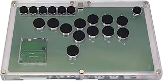 Kurflo 超薄型オールボタン 全ボタン レバーレスゲームコントローラー スタイルアーケードジョイスティックファイトスティックゲームコントローラー PC-DIY (超薄型19)