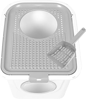 Hohopeti 1 Peça Suprimentos De Banheiro Para Gatos Caixa De Respingos Para Gatos De Estimação Bandeja De Areia Para Gatos Domésticos Caixa De Areia Para Gatos Lata De Lixo Bacia De Areia