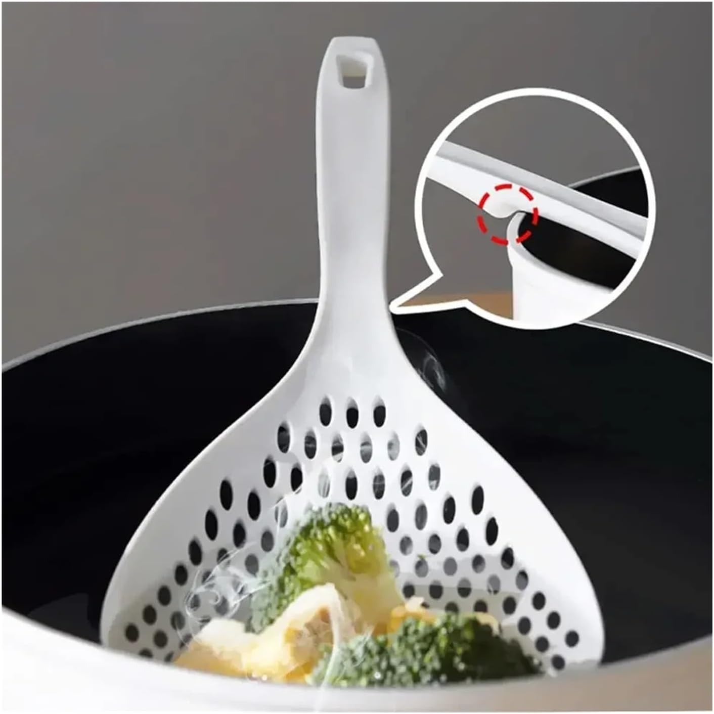 3pcs Strainer Scoop Colander Slotted Pasta Spoon Plastic Skimmer With Handle Food Drain Shovel For Kitchen Cooking