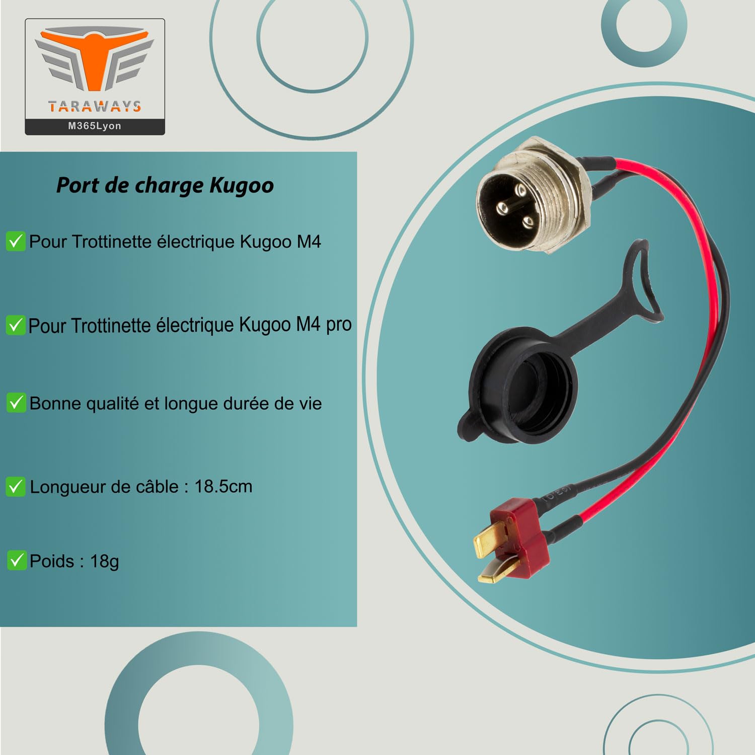 Porta di ricarica compatibile con monopattino Kugoo M4 / M4 Pro