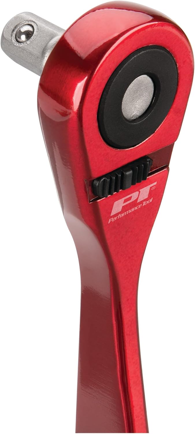 Performance Tool W36103 1/4 in. Drive Stainless Steel Ratchet, Red image 5