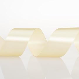 YASEO 1 1/2 Inch Cream Yellow Solid Satin Ribbon, 50 Yards Craft Fabric Ribbon for Gift Wrapping Floral Bouquets Wedding Party Decoration