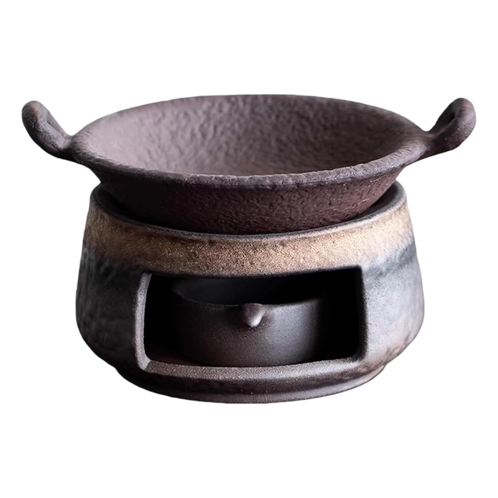 Calentador de estufa de té de cerámica esmaltada para incienso zen