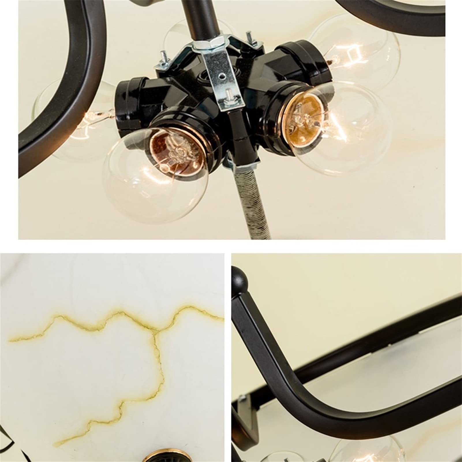 Lampa sufitowa American kutego żelaza okrągła lampa sufitowa, ręcznie szczotkowane lampy szklane, domowa lampa sufitowa LED, ciepły korytarz korytarz balkonowy lampy sufitowe Oświetlenie sufitowe